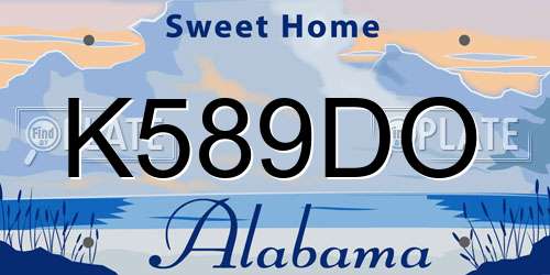 K589DO Alabama License Plate