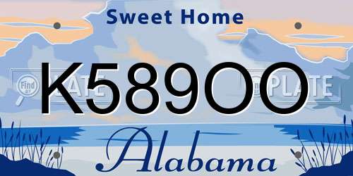 K589OO Alabama License Plate