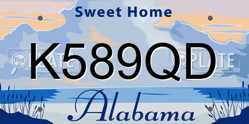 K589QD Alabama License Plate