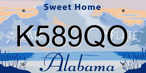 K589QO Alabama License Plate