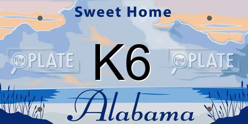 K6 Alabama License Plate