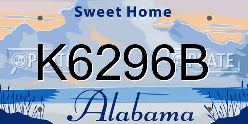 K6296B Alabama License Plate
