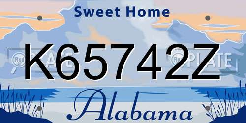 K65742Z Alabama License Plate