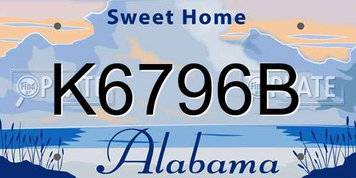 K6796B Alabama License Plate