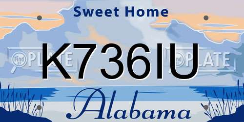 K736IU Alabama License Plate