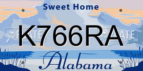 K766RA Alabama License Plate