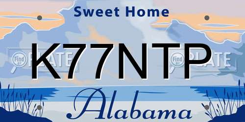 K77NTP Alabama License Plate