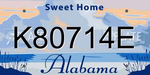 K80714E Alabama License Plate