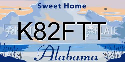 K82FTT Alabama License Plate