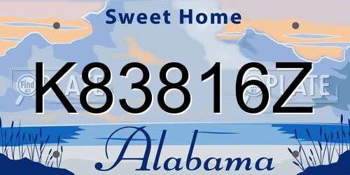 K83816Z Alabama License Plate
