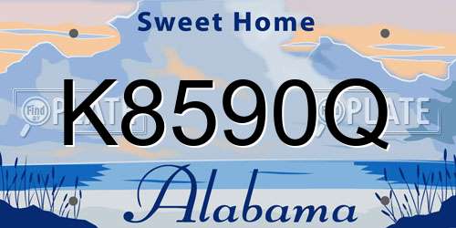 K8590Q Alabama License Plate