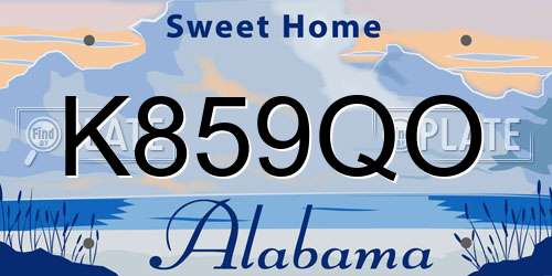 K859QO Alabama License Plate