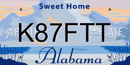 K87FTT Alabama License Plate