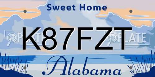 K87FZT Alabama License Plate