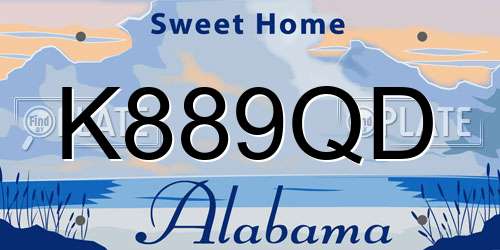 K889QD Alabama License Plate
