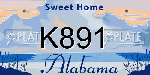 K891 Alabama License Plate