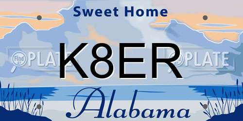 K8ER Alabama License Plate