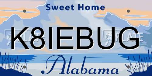 K8IEBUG Alabama License Plate