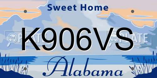K906VS Alabama License Plate