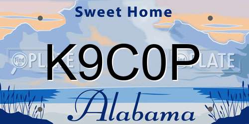 K9C0P Alabama License Plate