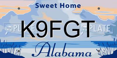 K9FGT Alabama License Plate