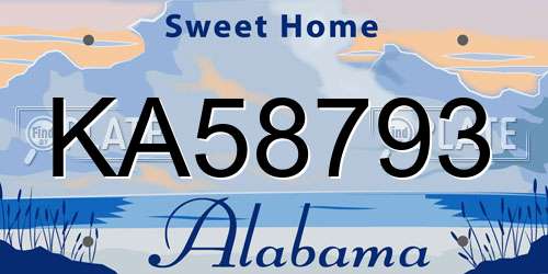 KA58793 Alabama License Plate