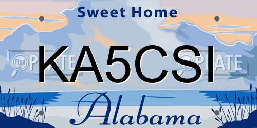 KA5CSI Alabama License Plate