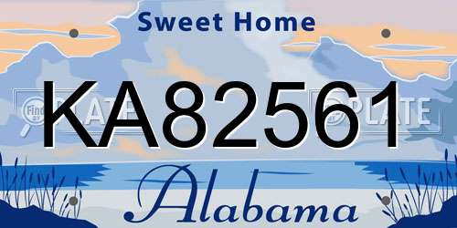 KA82561 Alabama License Plate
