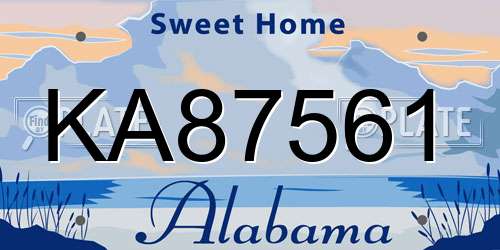 KA87561 Alabama License Plate