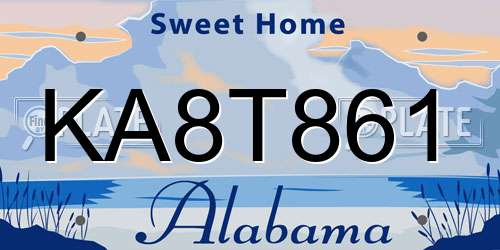 KA8T861 Alabama License Plate