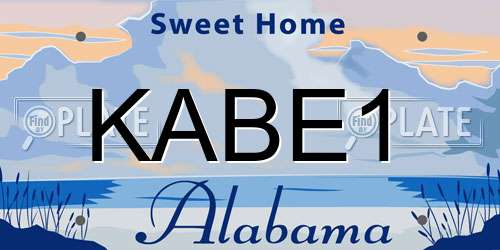 KABE1 Alabama License Plate