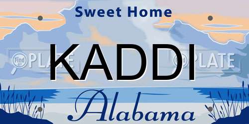 KADDI Alabama License Plate