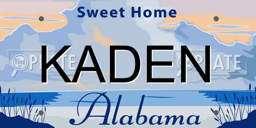 KADEN Alabama License Plate