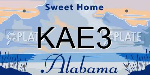 KAE3 Alabama License Plate