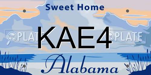 KAE4 Alabama License Plate