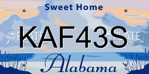KAF43S Alabama License Plate