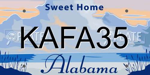 KAFA35 Alabama License Plate