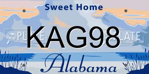 KAG98 Alabama License Plate