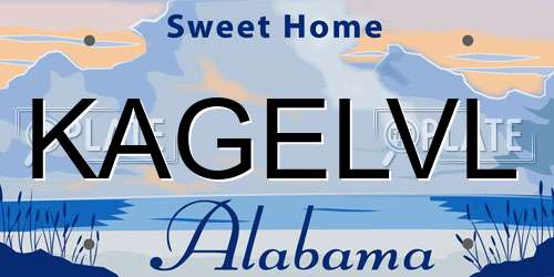 KAGELVL Alabama License Plate