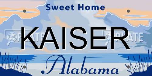 KAISER Alabama License Plate