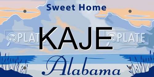 KAJE Alabama License Plate