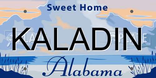 KALADIN Alabama License Plate