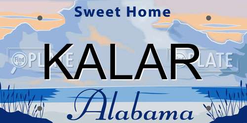KALAR Alabama License Plate