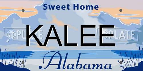 KALEE Alabama License Plate