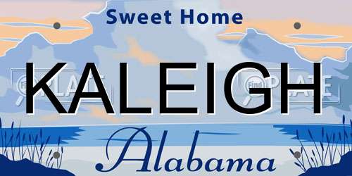 KALEIGH Alabama License Plate