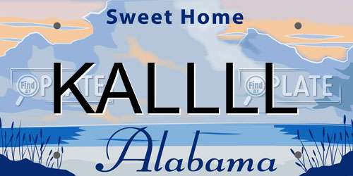 KALLLL Alabama License Plate