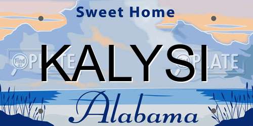 KALYSI Alabama License Plate