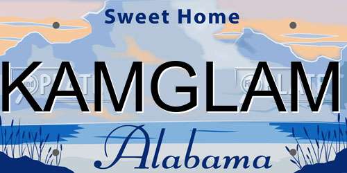 KAMGLAM Alabama License Plate