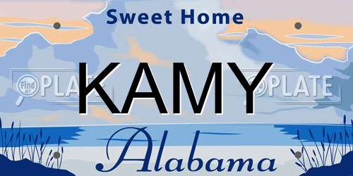 KAMY Alabama License Plate