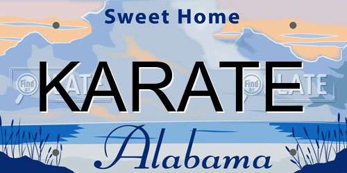 KARATE Alabama License Plate